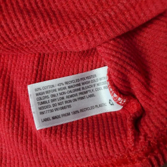 Cat & Jack Toddler Boy Size 3T Red and Gray Waffle Knit Long Sleeve Thermal Top - Picture 7 of 9